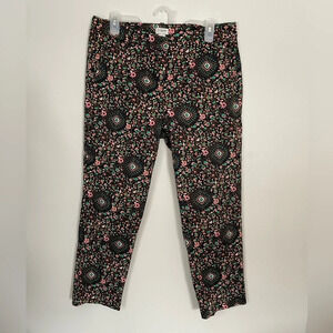 J. Crew Skimmer Ankle Pant Floral Begonia Office Work Pants‎